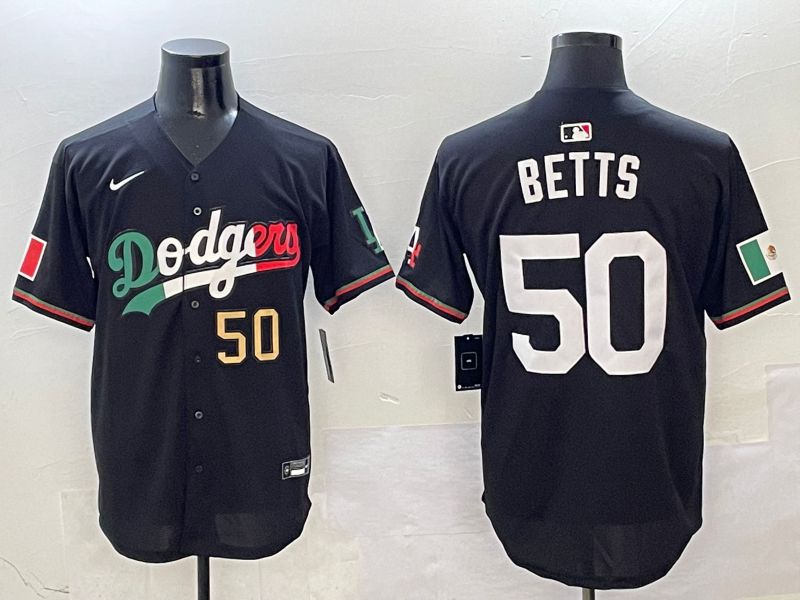 Men Los Angeles Dodgers #50 Betts Black Mexico Nike 2025 MLB Jersey style 3->los angeles dodgers->MLB Jersey